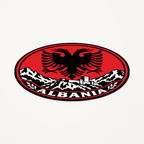 Angled view showing the thin profile of the Albania 3D-printed country seal