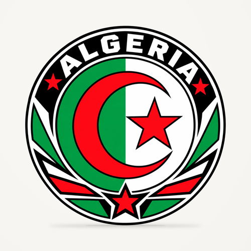 Algeria 3D-printed country seal — front view