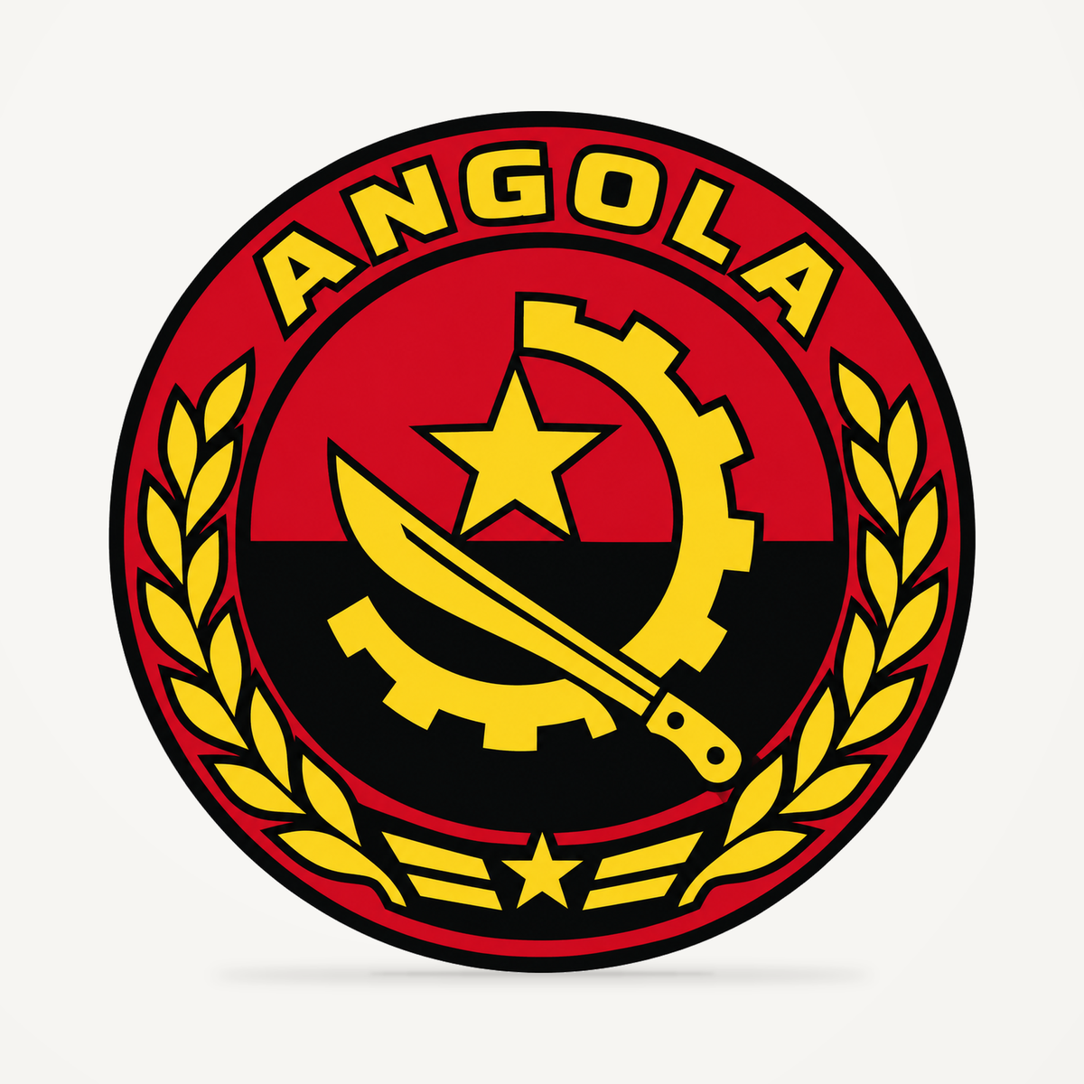 Front view of the Angola 3D-printed country seal