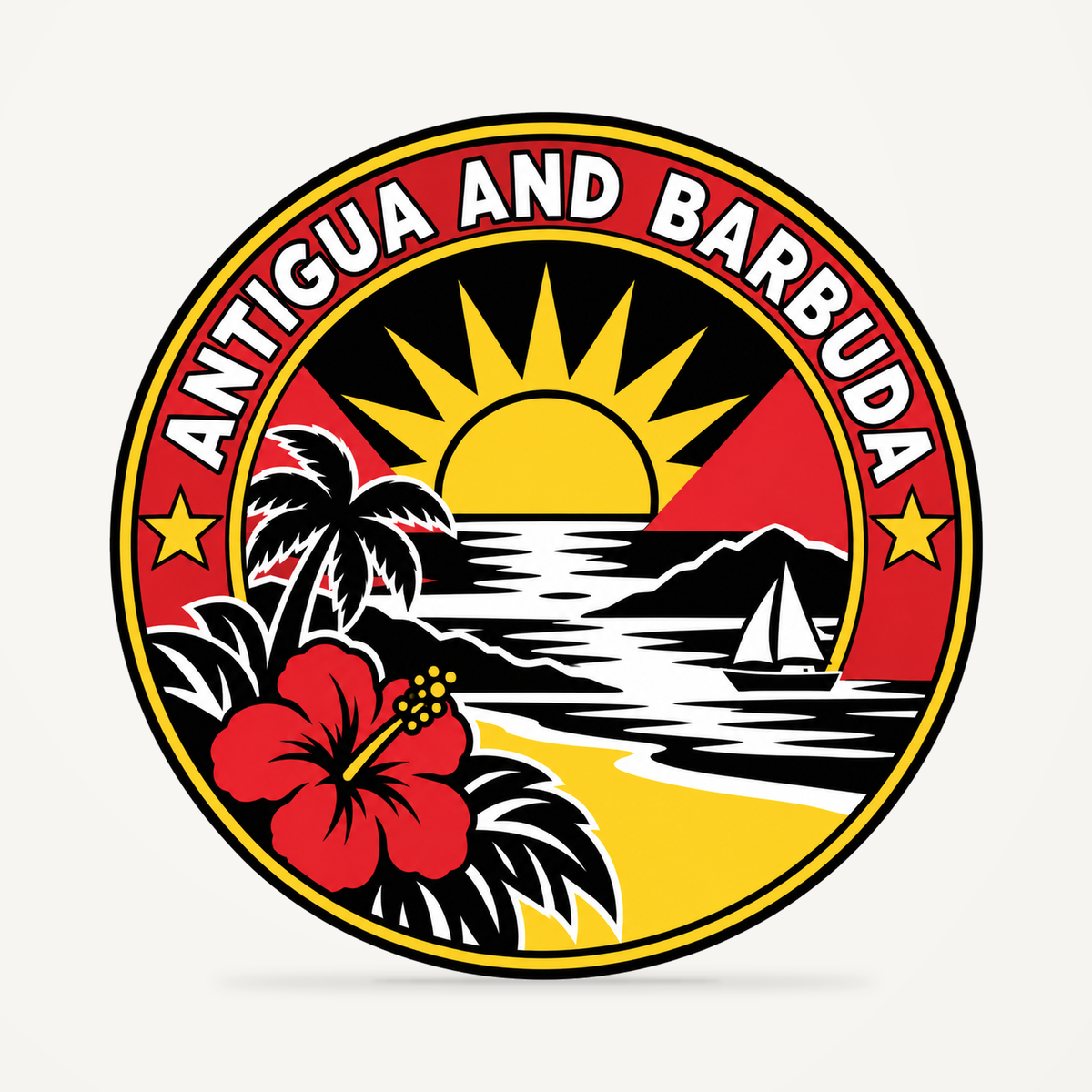 Antigua and Barbuda 3D-printed country seal — front view