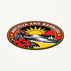 Antigua and Barbuda 3D-printed country seal — angled view showing thin profile