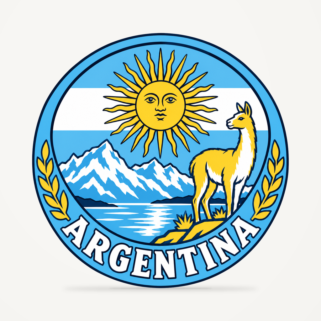 Argentina 3D-printed country seal — front view