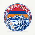 Front view of the Armenia 3D-printed country seal