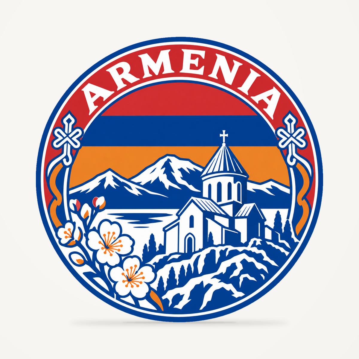 Front view of the Armenia 3D-printed country seal