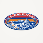 Angled view showing the thin profile of the Armenia 3D-printed country seal