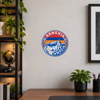 Armenia 3D-printed country seal displayed on a home office wall at approximately 9.5 inches across