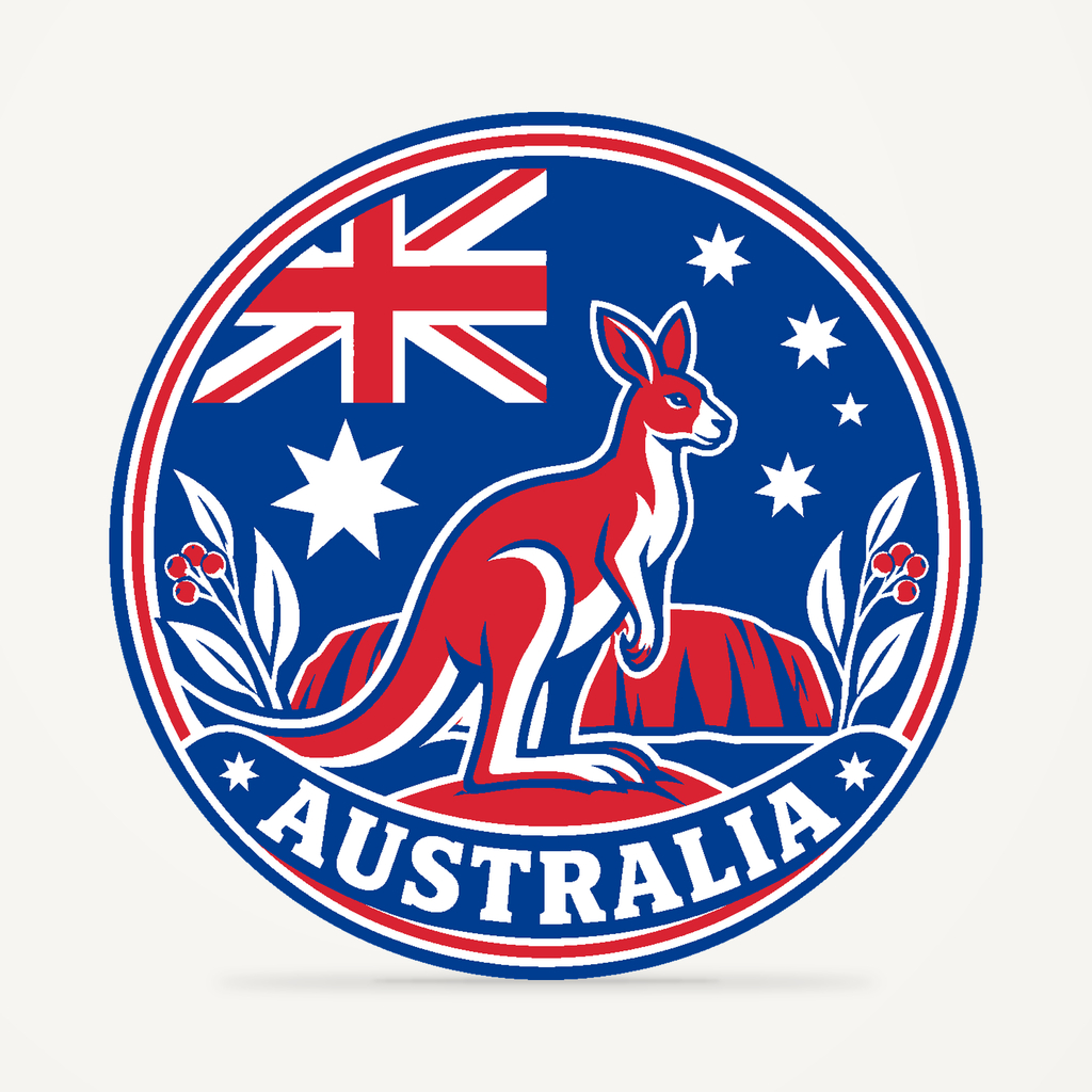 Australia 3D-printed country seal — front view