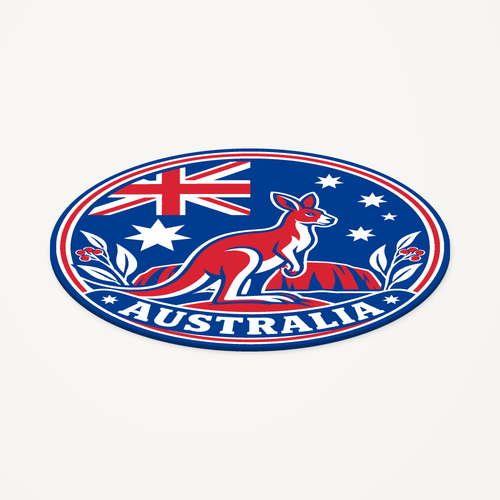 Australia 3D-printed country seal — angled view showing thin profile