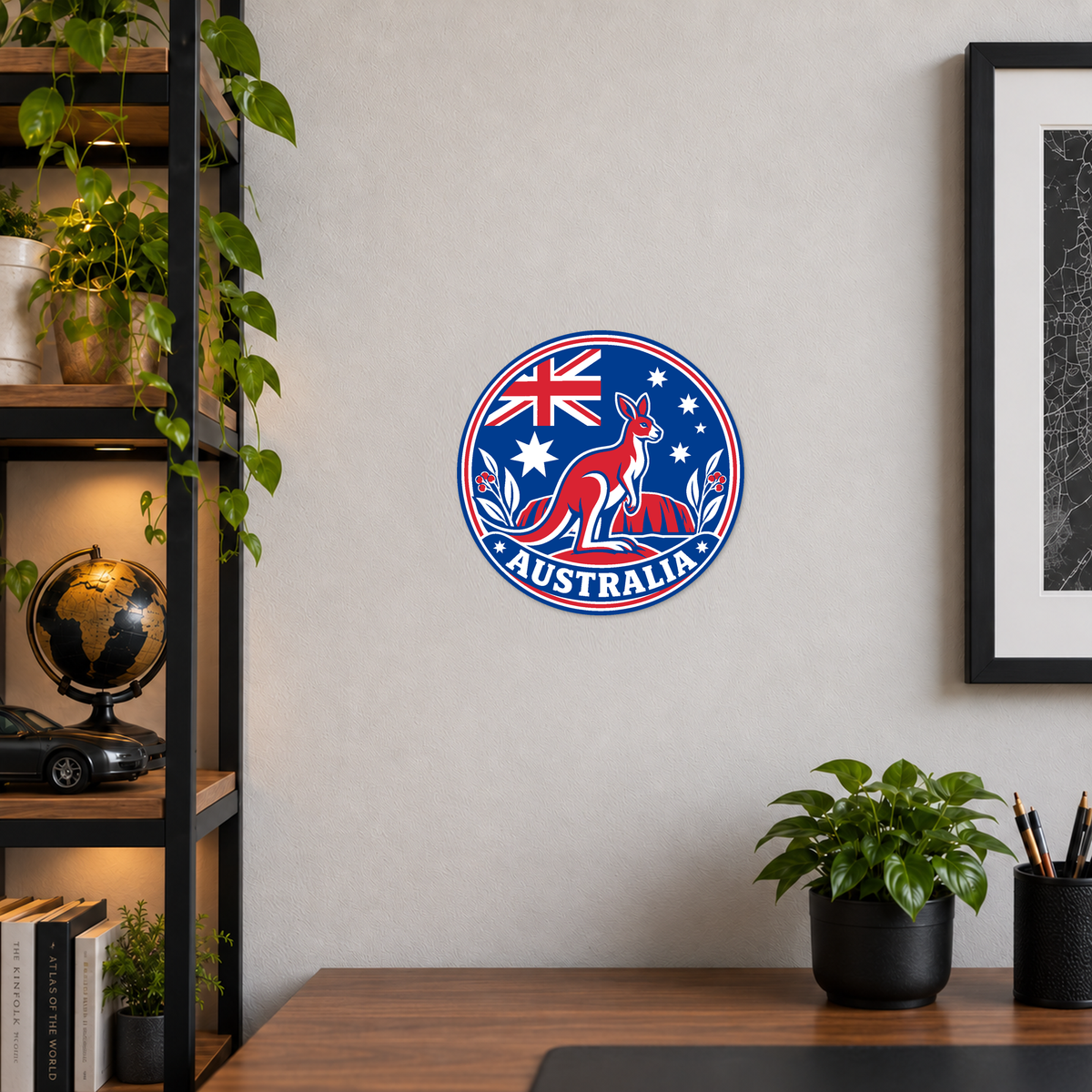 Australia 3D-printed country seal — wall display at approximately 9.5 inches diameter