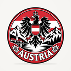 Front view of the Austria 3D-printed country seal