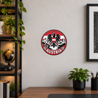Austria 3D-printed country seal displayed on a home office wall at approximately 9.5 inches across