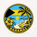 Bahamas 3D-printed country seal — front view