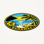 Bahamas 3D-printed country seal — angled view showing thin profile