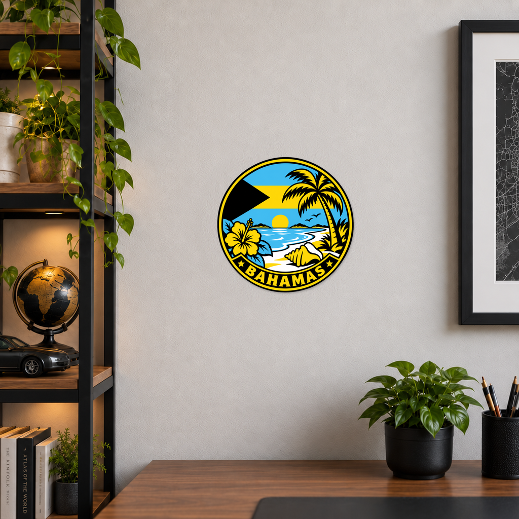 Bahamas 3D-printed country seal — wall display at approximately 9.5 inches diameter