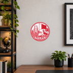 Bahrain 3D-printed country seal displayed on a home office wall at approximately 9.5 inches across