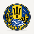 Barbados 3D-printed country seal — front view