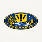 Barbados 3D-printed country seal — angled view showing thin profile