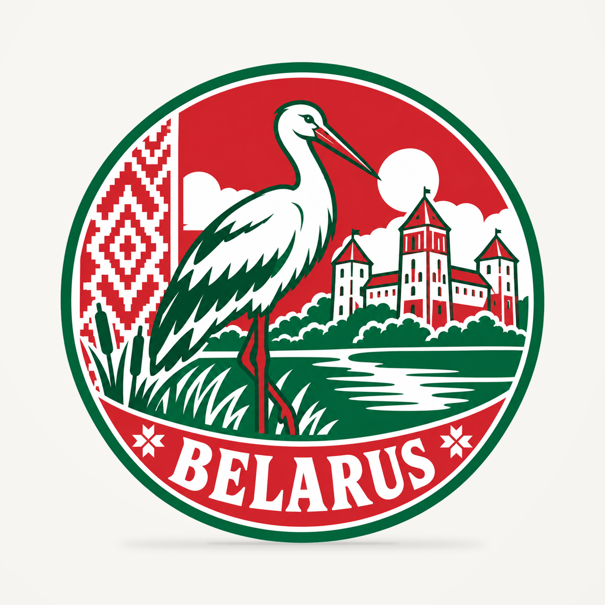 Front view of the Belarus 3D-printed country seal