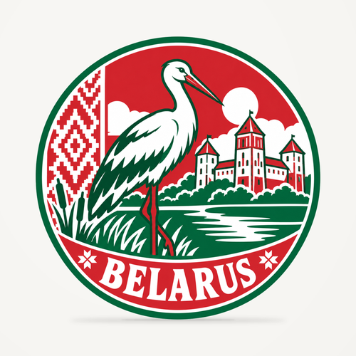 Front view of the Belarus 3D-printed country seal