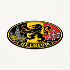 Belgium 3D-printed country seal — angled view showing thin profile