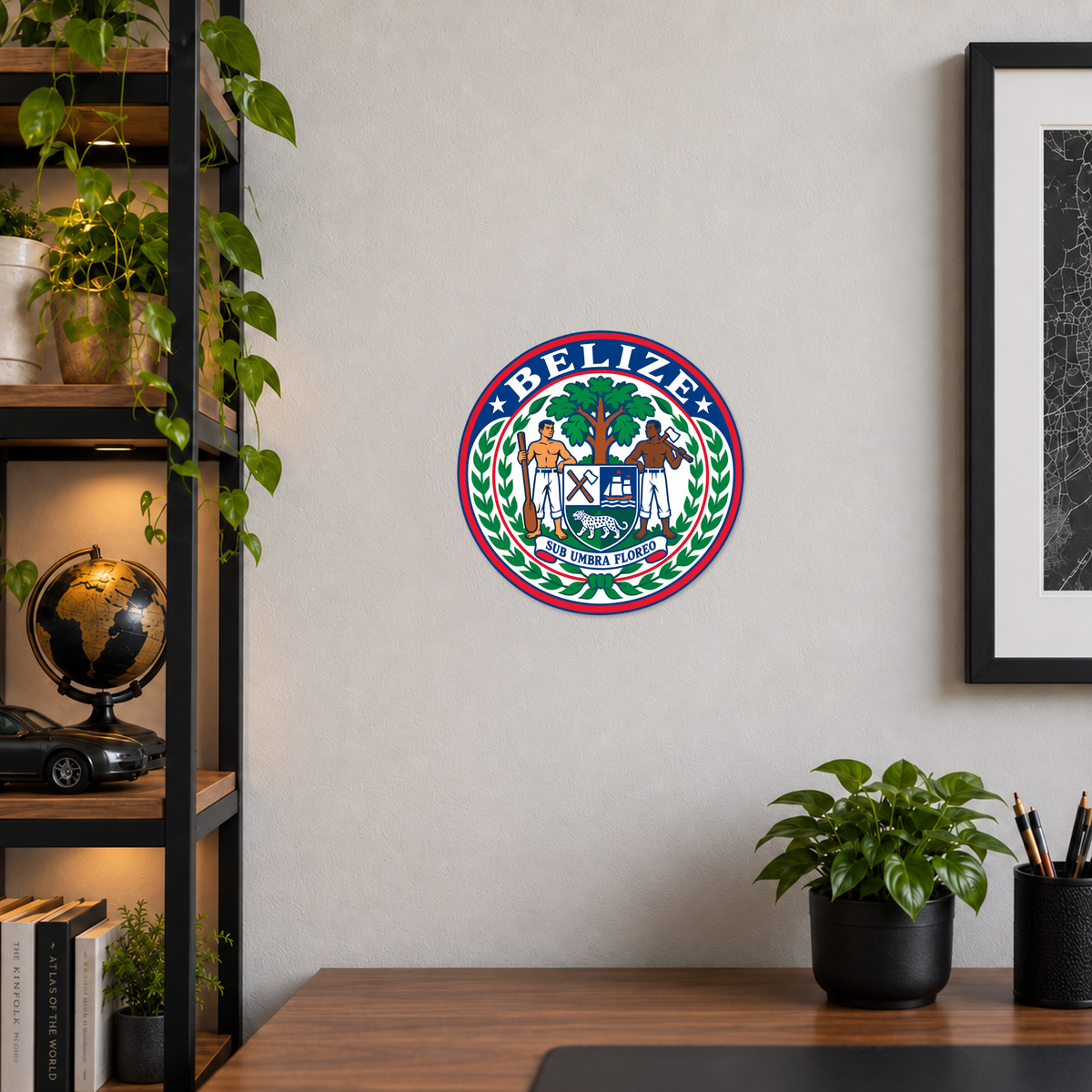 Belize 3D-printed country seal — wall display at approximately 9.5 inches diameter