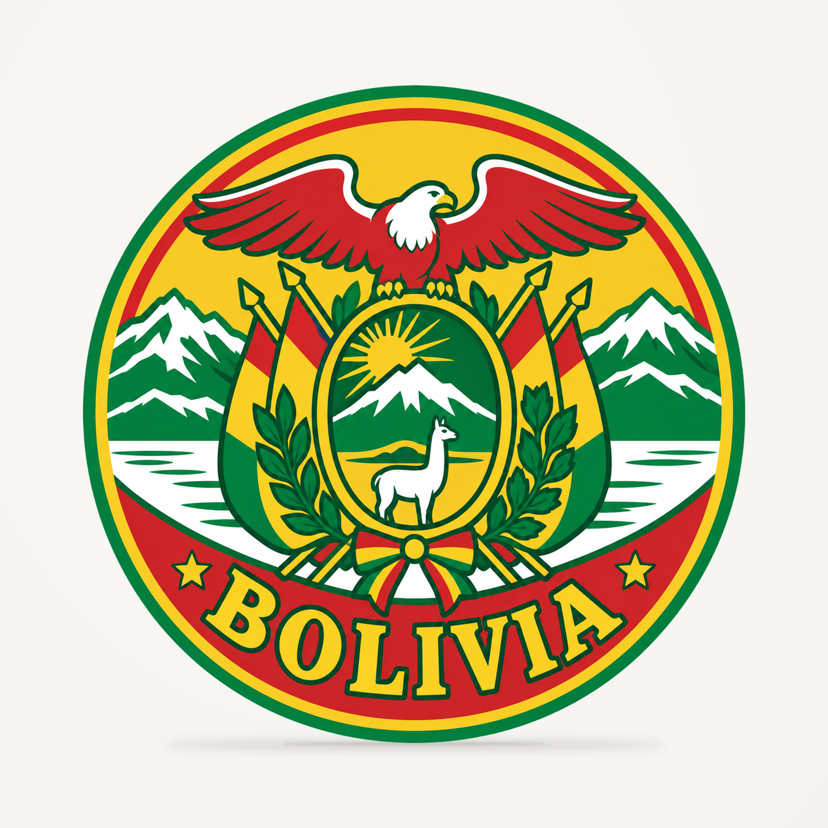 Bolivia 3D-printed country seal — front view