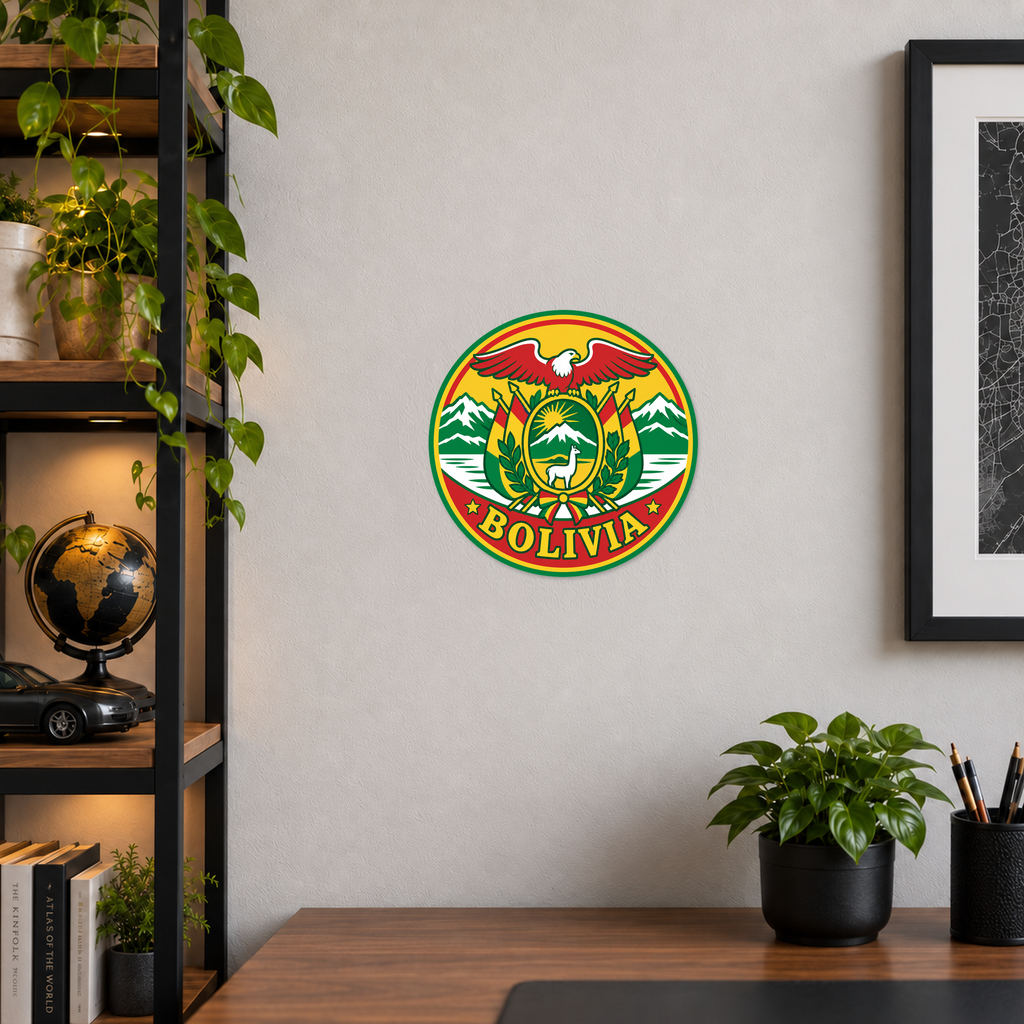 Bolivia 3D-printed country seal — wall display at approximately 9.5 inches diameter