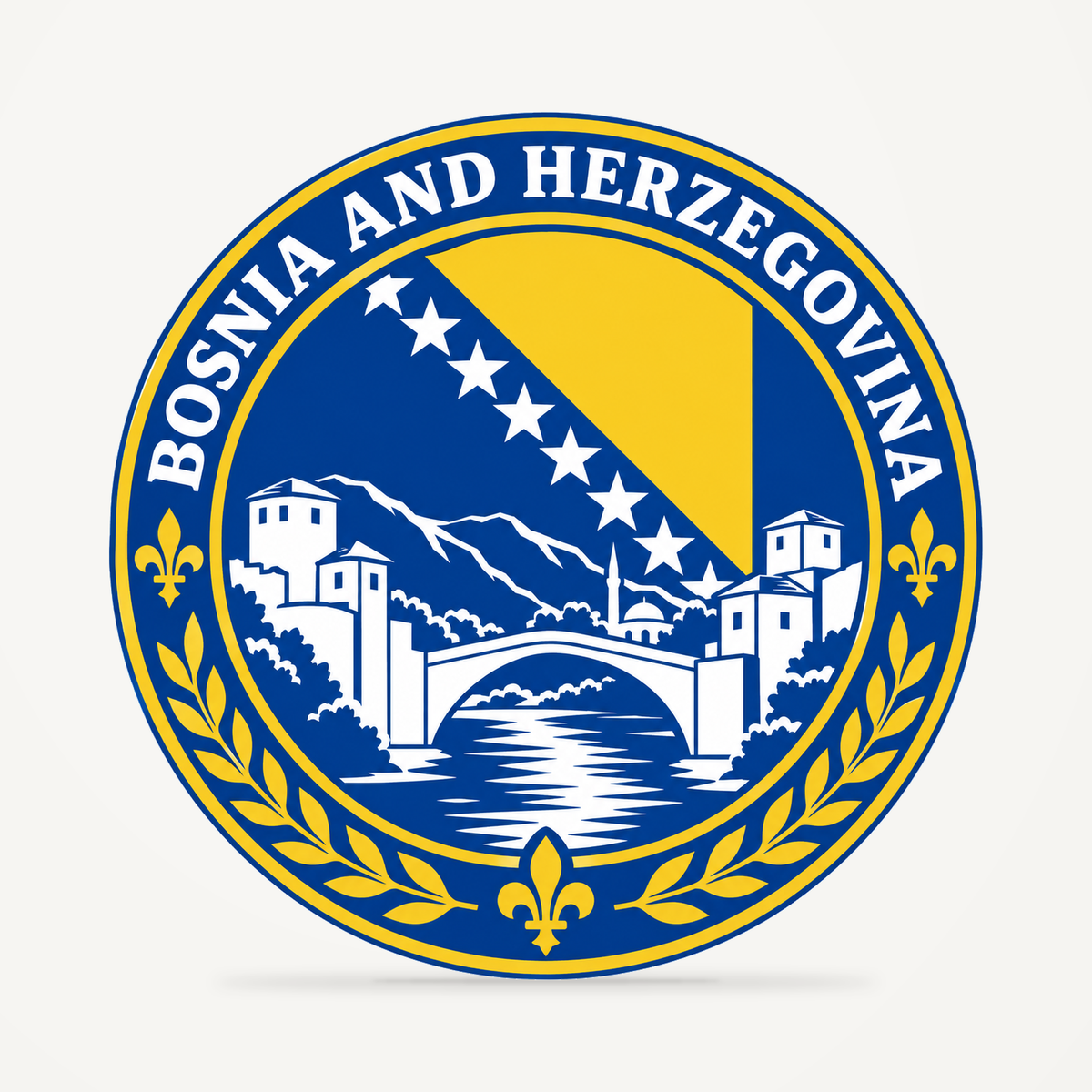 Bosnia and Herzegovina 3D-printed country seal — front view