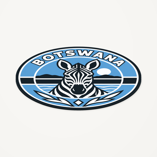 Botswana 3D-printed country seal — angled view showing thin profile