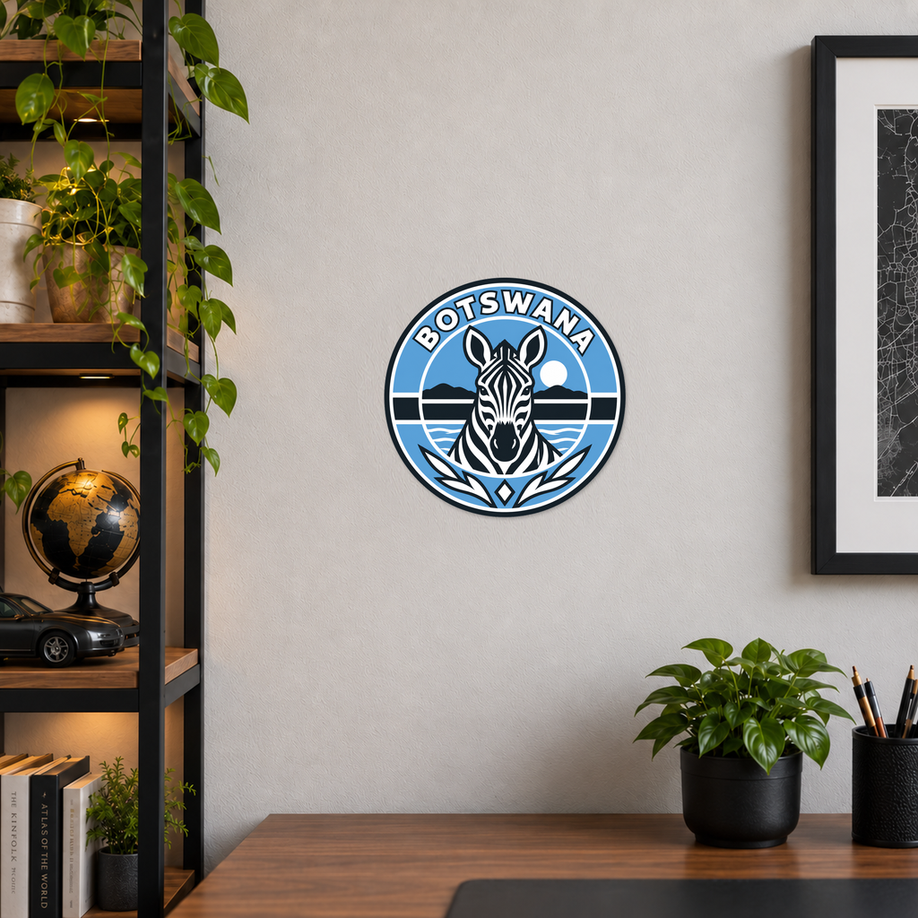 Botswana 3D-printed country seal — wall display at approximately 9.5 inches diameter