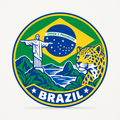 Front view of the Brazil 3D-printed country seal