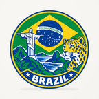 Front view of the Brazil 3D-printed country seal