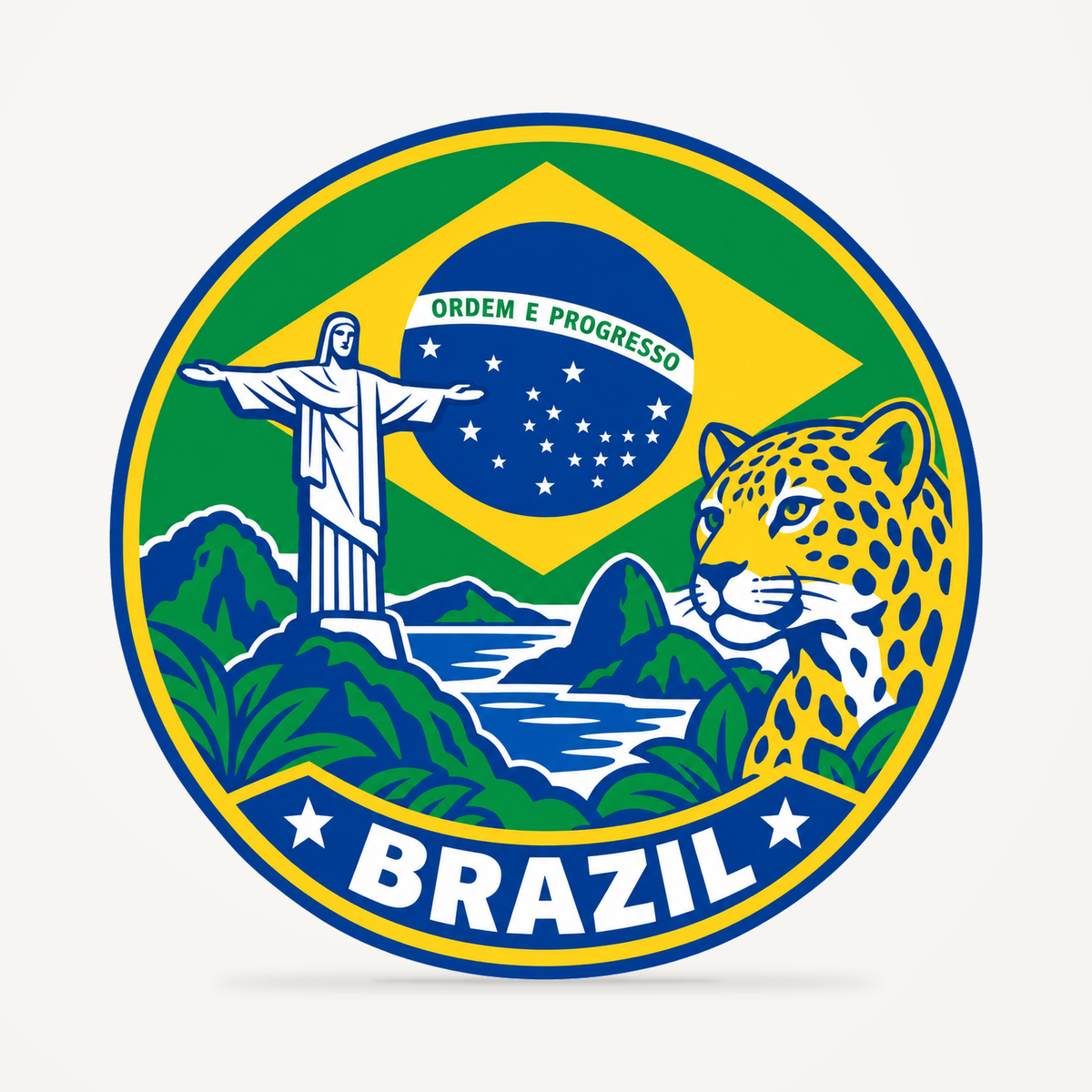 Front view of the Brazil 3D-printed country seal