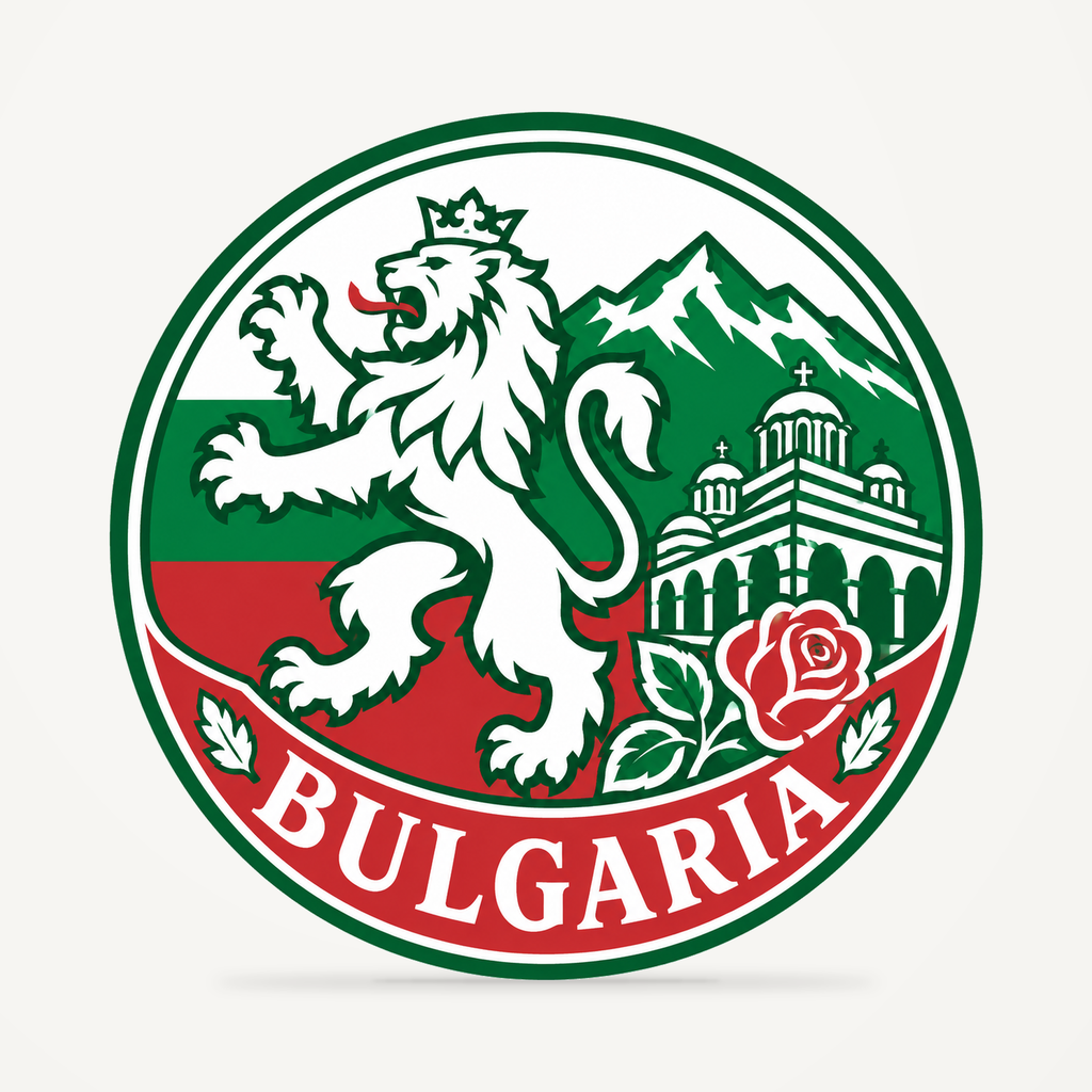 Bulgaria 3D-printed country seal — front view