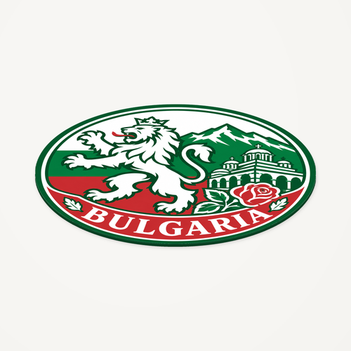 Bulgaria 3D-printed country seal — angled view showing thin profile