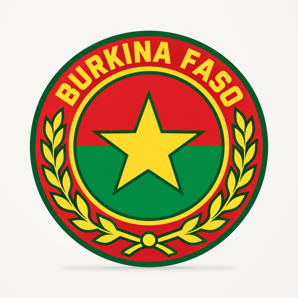 Front view of the Burkina Faso 3D-printed country seal