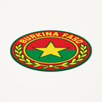 Angled view showing the thin profile of the Burkina Faso 3D-printed country seal