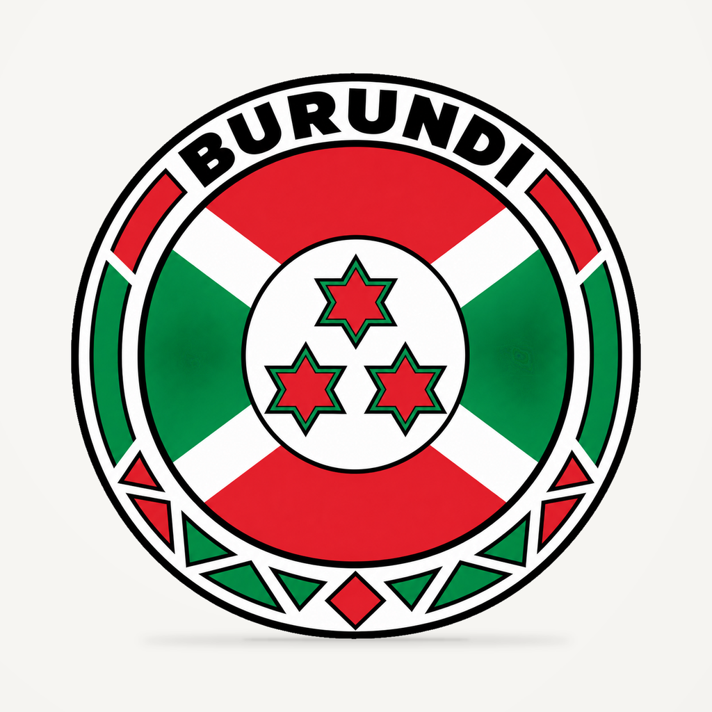 Front view of the Burundi 3D-printed country seal