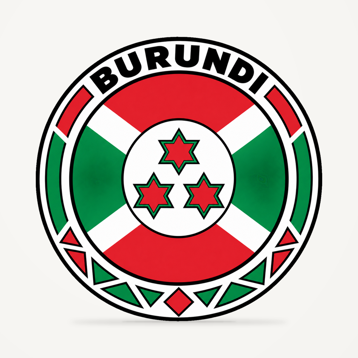 Front view of the Burundi 3D-printed country seal