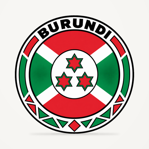 Front view of the Burundi 3D-printed country seal