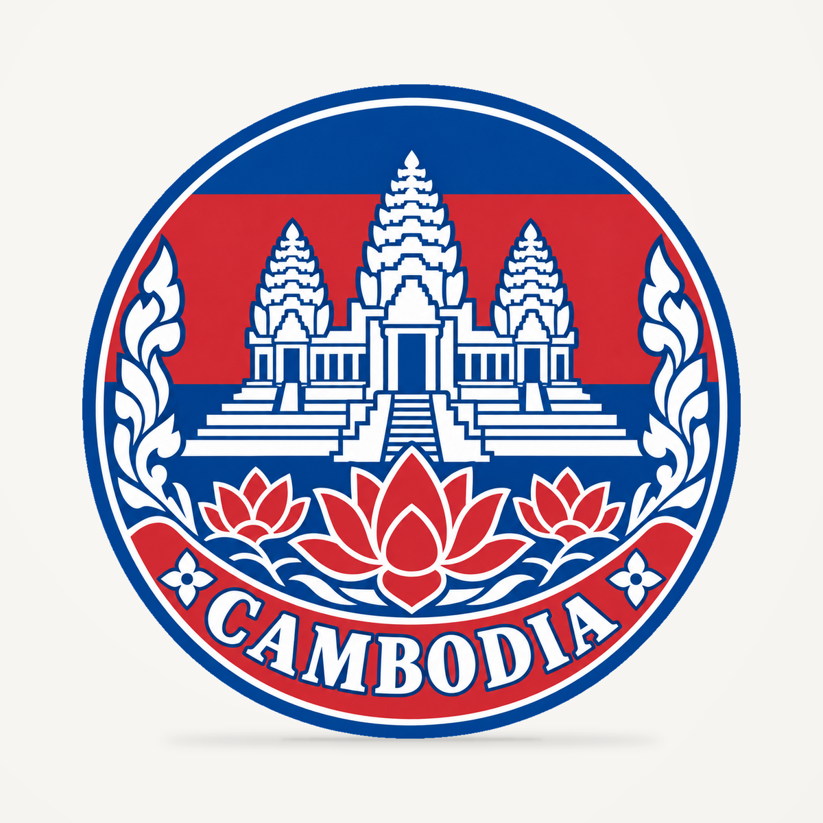 Front view of the Cambodia 3D-printed country seal