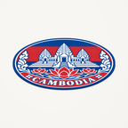 Angled view showing the thin profile of the Cambodia 3D-printed country seal