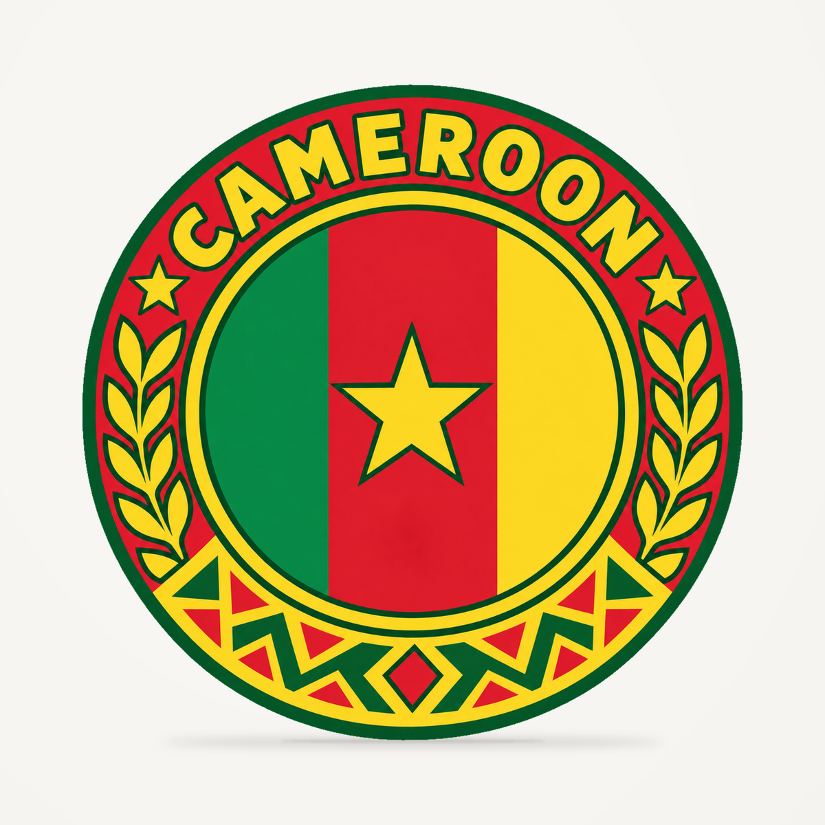 Front view of the Cameroon 3D-printed country seal