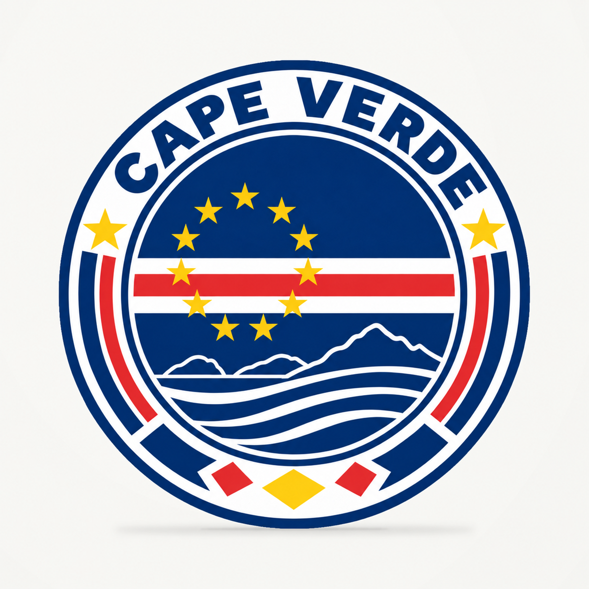 Front view of the Cape Verde 3D-printed country seal
