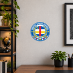 Central African Republic 3D-printed country seal displayed on a home office wall at approximately 9.5 inches across