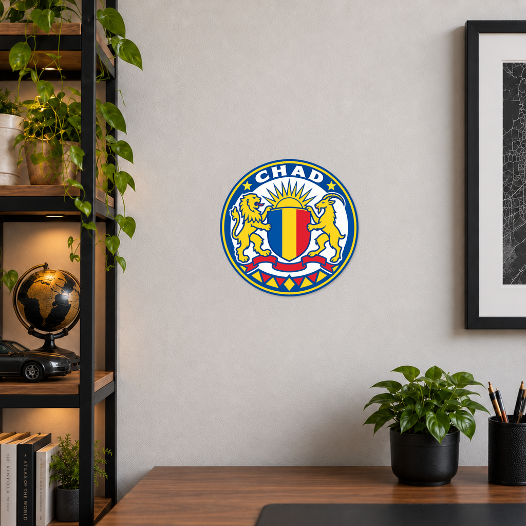 Chad 3D-printed country seal — wall display at approximately 9.5 inches diameter