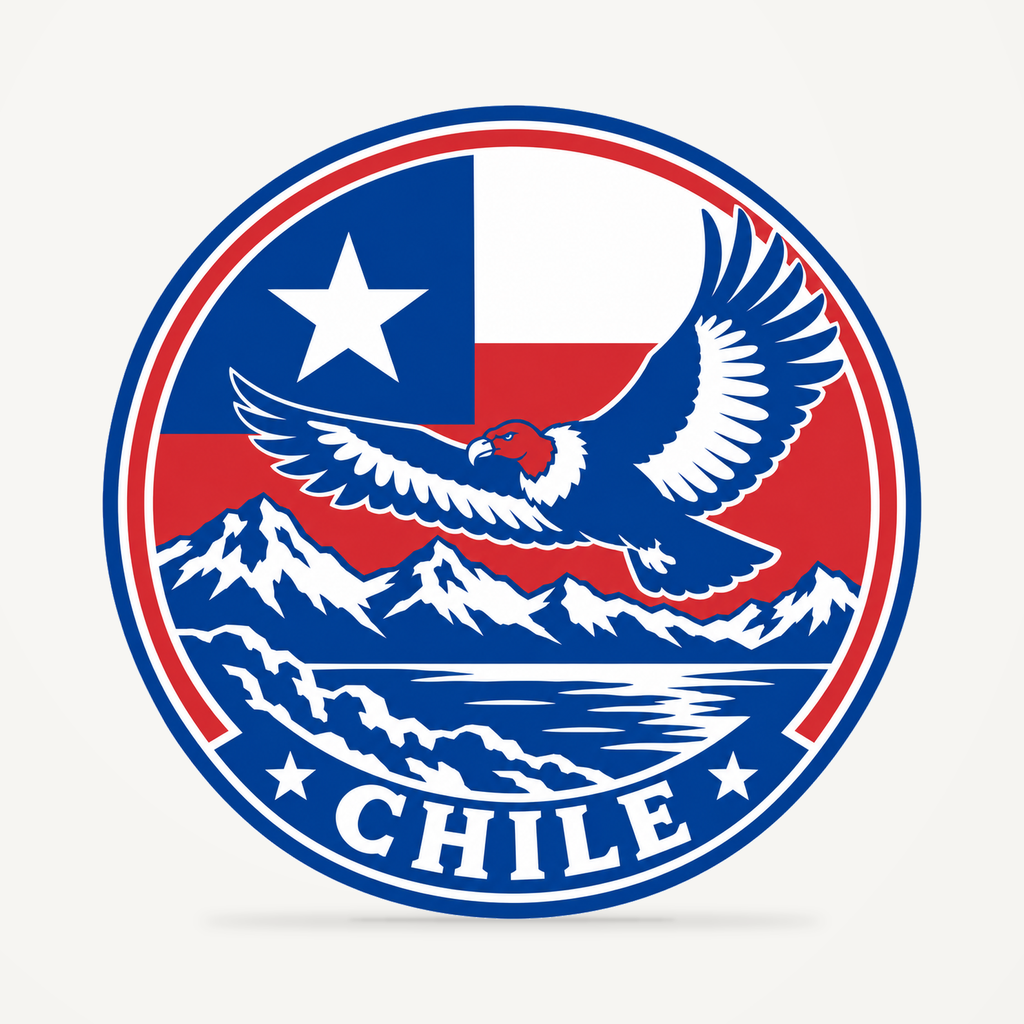 Chile 3D-printed country seal — front view