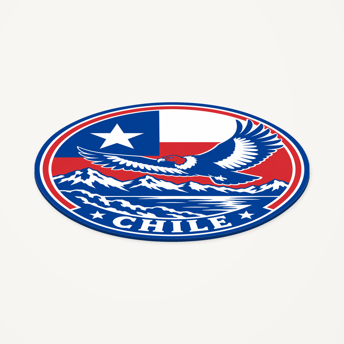 Chile 3D-printed country seal — angled view showing thin profile
