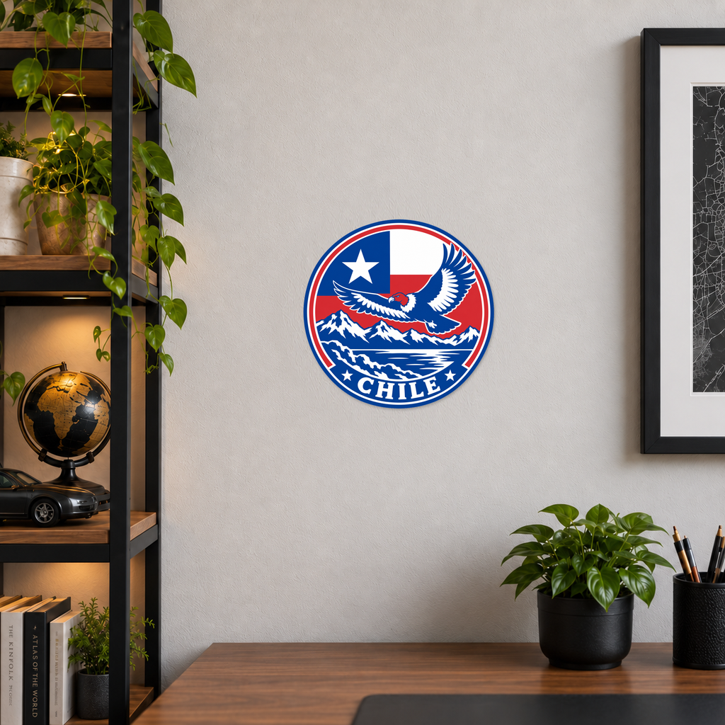 Chile 3D-printed country seal — wall display at approximately 9.5 inches diameter
