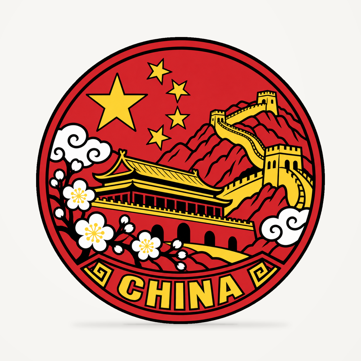 Front view of the China 3D-printed country seal